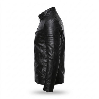 Mens Outlet House - Alram | Quilted Zip-Up Leather Jacket Men