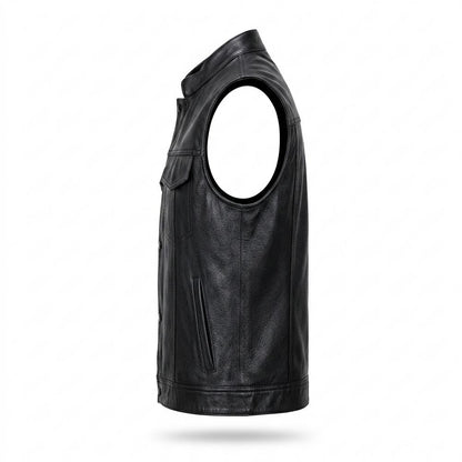 Mens Outlet House - Keser | Leather Button-Front Vest Men