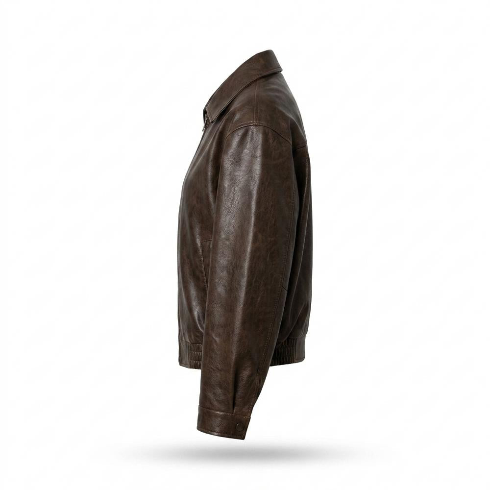Mens Outlet House - Runon | Zip-Up Collared Leather Jacket Women