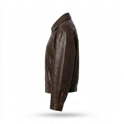 Mens Outlet House - Runon | Zip-Up Collared Leather Jacket Women
