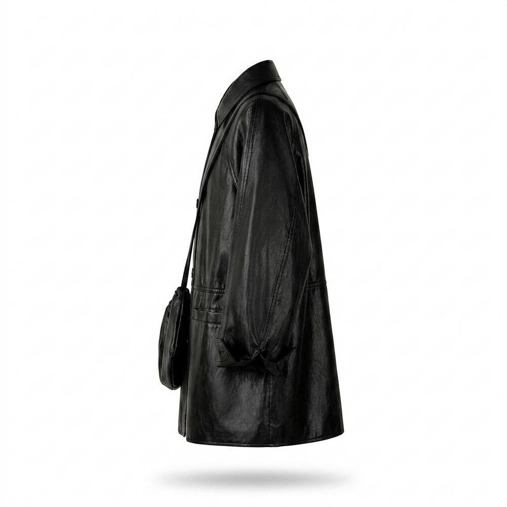 Mens Outlet House - Kevel | Oversized Faux-Leather Coat Unisex