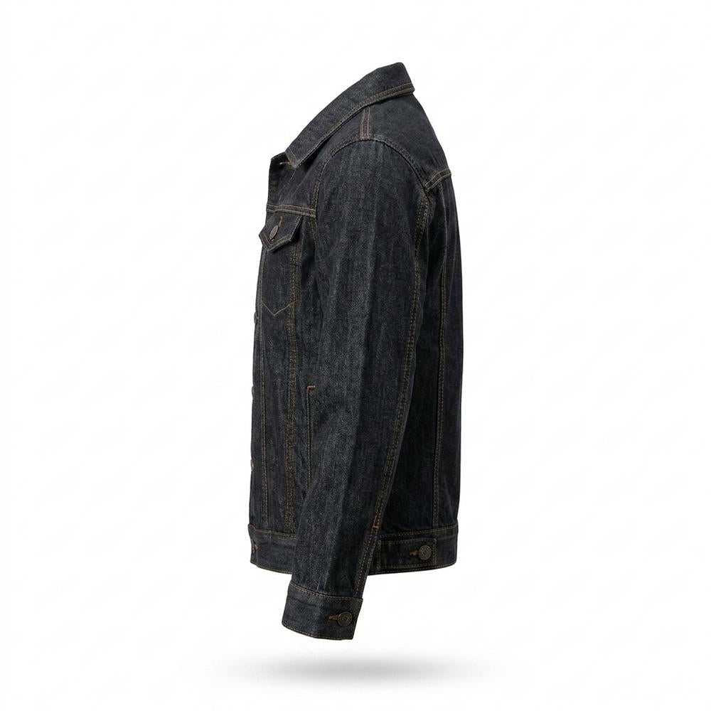 Mens Outlet House - Masil | Dark-Wash Button-Front Denim Jacket Men