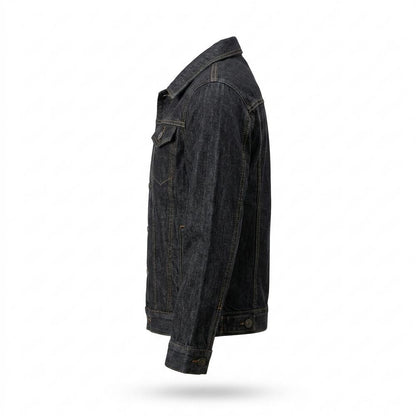 Mens Outlet House - Masil | Dark-Wash Button-Front Denim Jacket Men