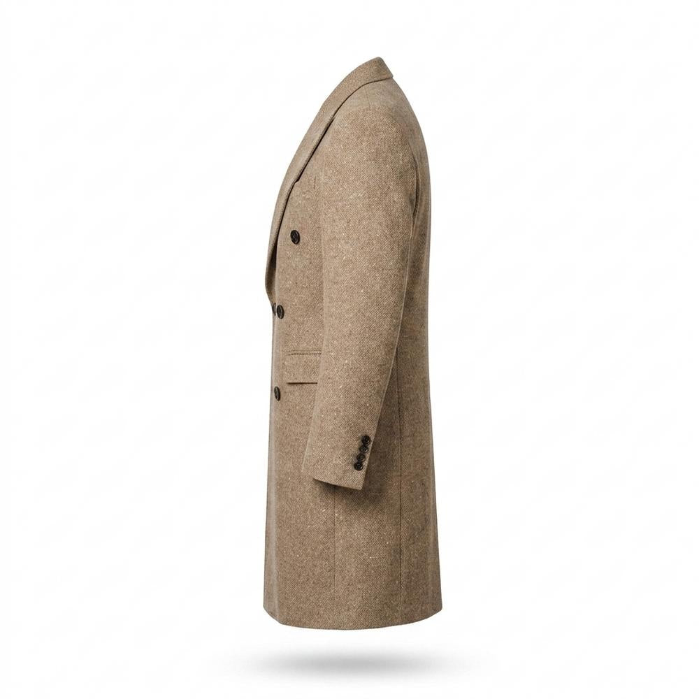 Mens Outlet House - Risel | Double-Breasted Textured Coat Men