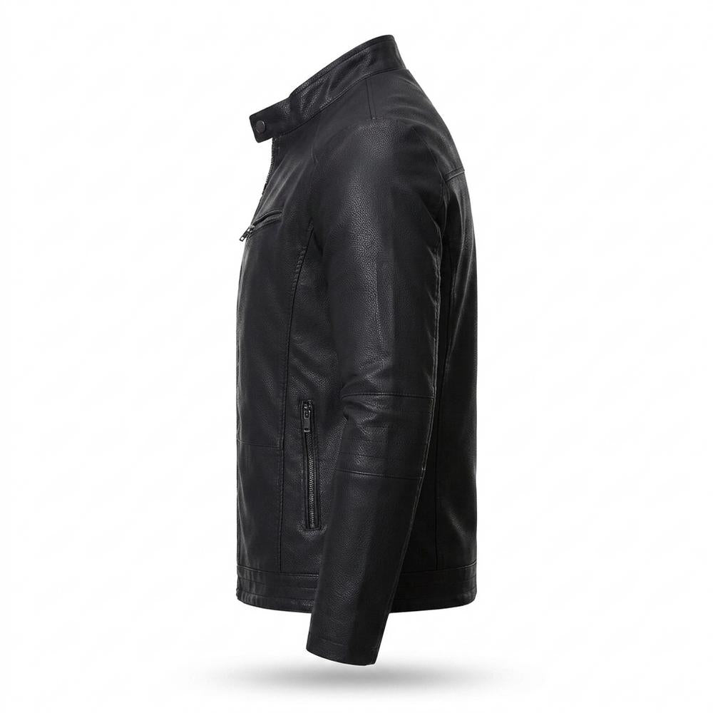 Mens Outlet House - Tamar | Lined Stand-Collar Leather Jacket Men