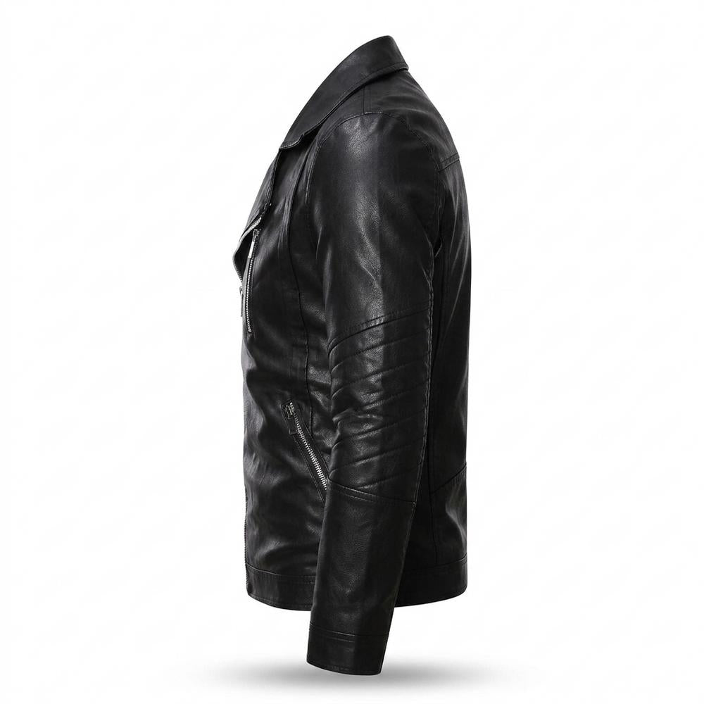 Mens Outlet House - Eltor | Asymmetrical Tailored Leather Jacket Men