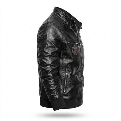 Mens Outlet House - Kasil | Quilted Zippered Leather Jacket Men