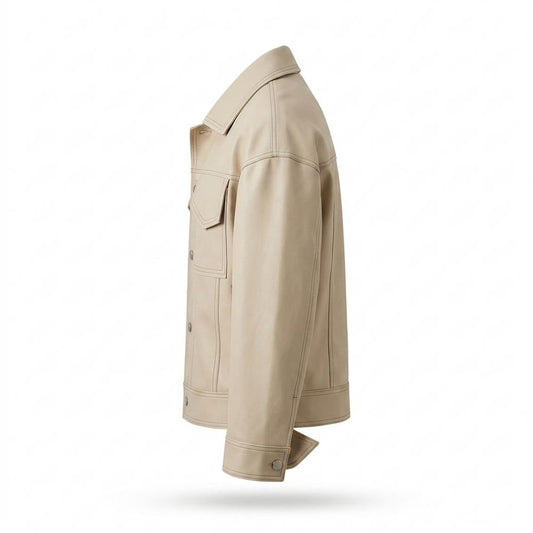 Mens Outlet House - Zelin | Contrast-Stitched Boxy-Fit Jacket Unisex