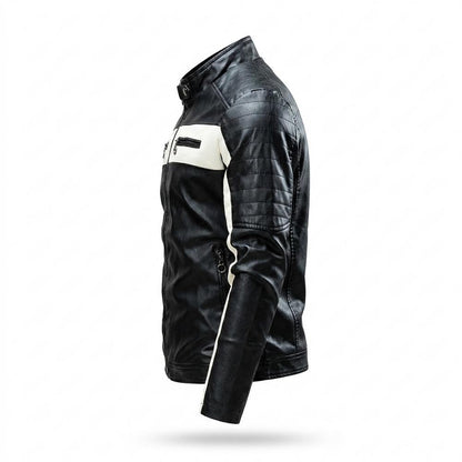 Mens Outlet House - Seram | Quilted Two-Tone Leather Jacket Men