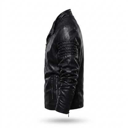 Mens Outlet House - Lydan | Quilted Zippered Leather Jacket Men