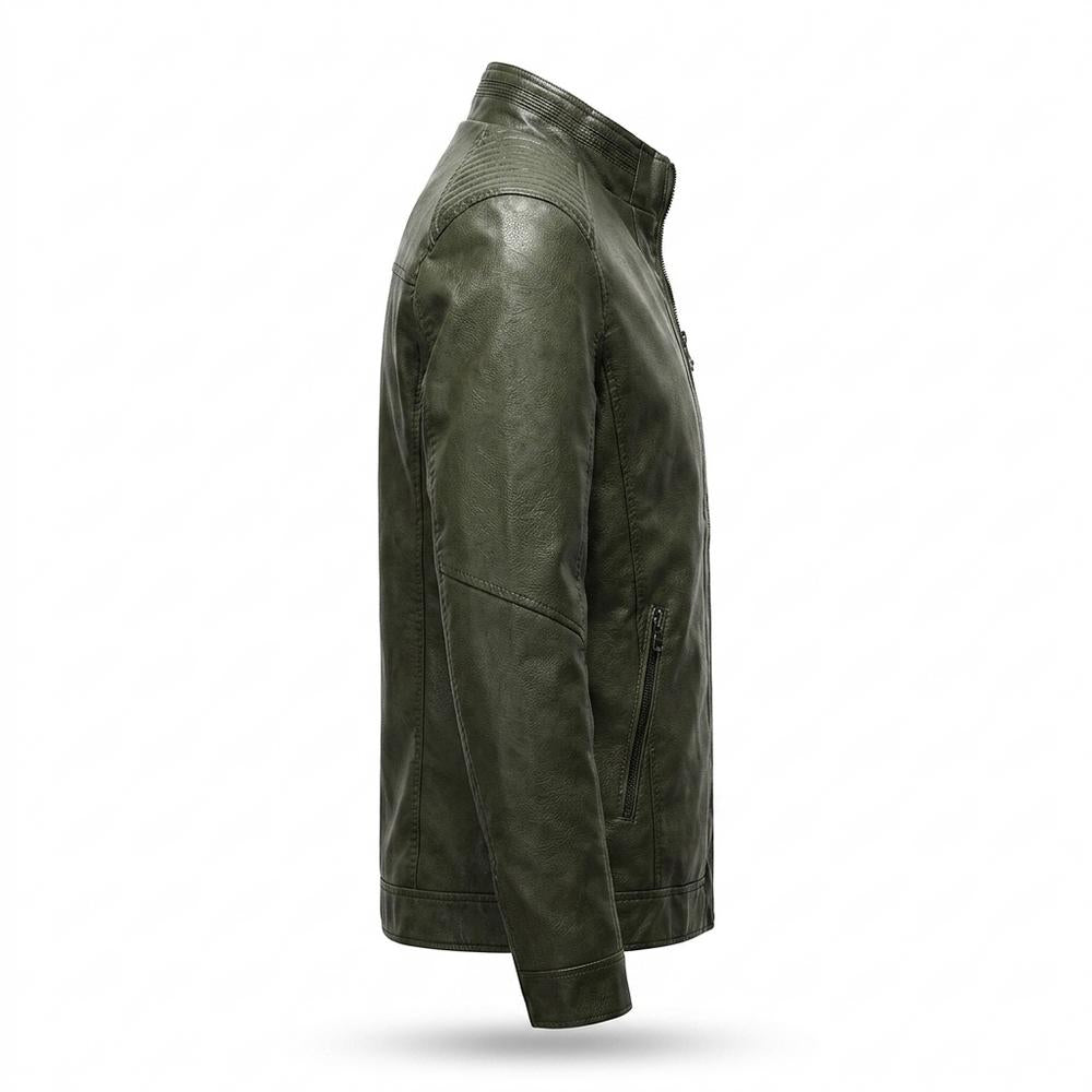 Mens Outlet House - Lamor | Quilted Zippered Leather Jacket Men