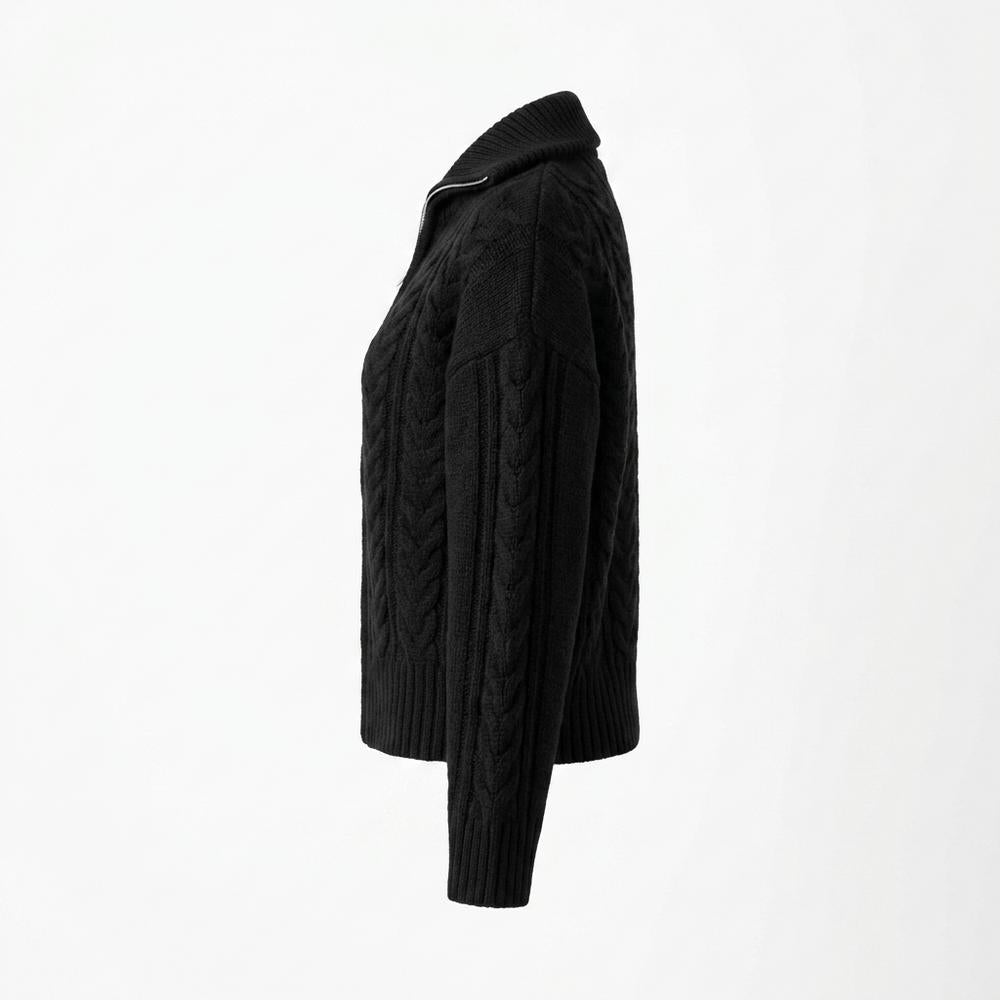 Mens Outlet House - Lomir | Cable-Knit Zip-Up Knit Cardigan Men