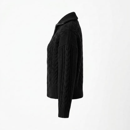 Mens Outlet House - Lomir | Cable-Knit Zip-Up Knit Cardigan Men
