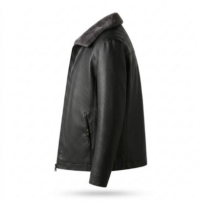 Mens Outlet House - Timor | Fleece-Lined Zip-Up Leather Jacket Men