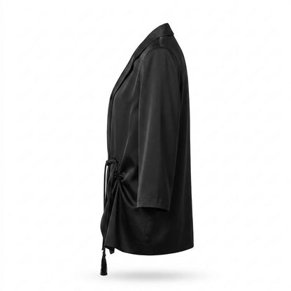 Mens Outlet House - Rilev | Drawstring-Waist Satin-Finish Blazer Women