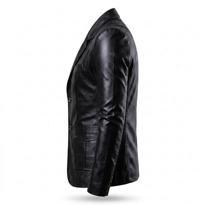 Mens Outlet House - Mabol | Single-Breasted Slim Fit Leather Jacket Men