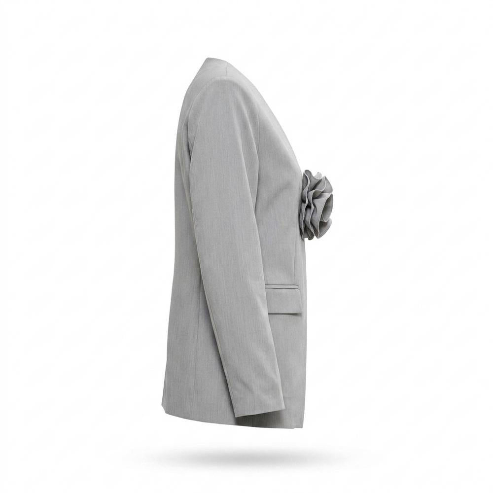 Mens Outlet House - Karon | Collarless Flower-Appliqué Blazer Women