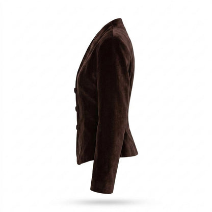 Mens Outlet House - Aowev | Velvet Stand-Collar Blazer Women