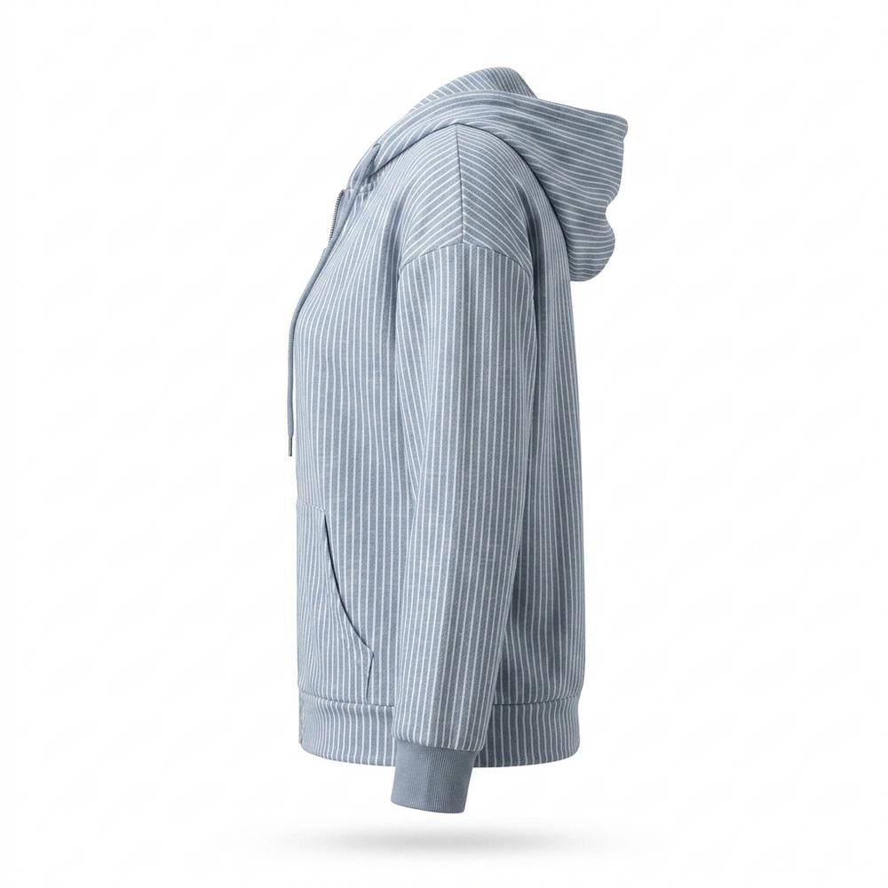 Mens Outlet House - Kazol | Striped Zip-Up Hoodie Women