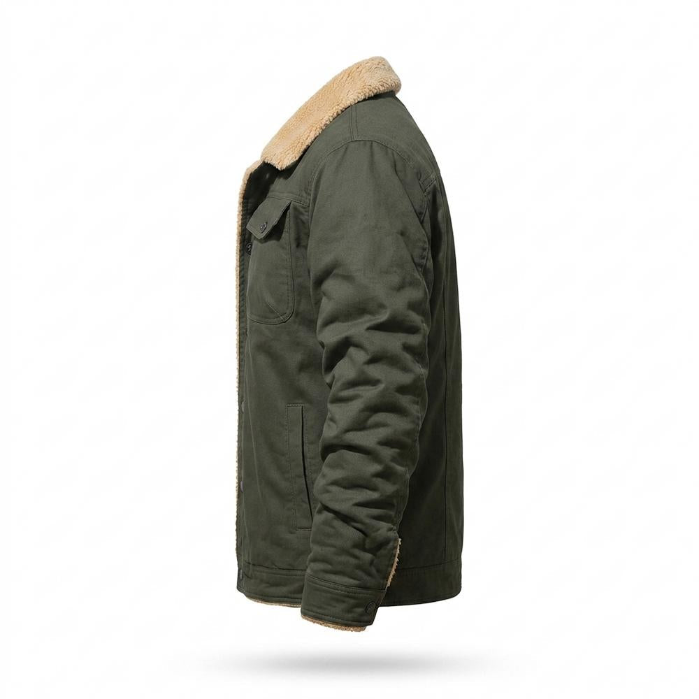 Mens Outlet House - Elver | Sherpa-Lined Button-Front Jacket Men