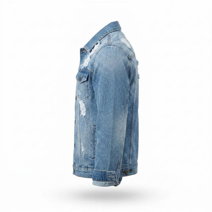 Mens Outlet House - Losan | Distressed Slim-Fit Denim Jacket Men
