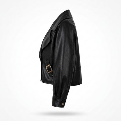 Mens Outlet House - Vibar | Cropped Relaxed-Fit Leather Jacket Women