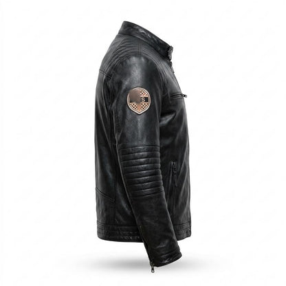 Mens Outlet House - Lotir | Quilted Fitted Leather Jacket Men