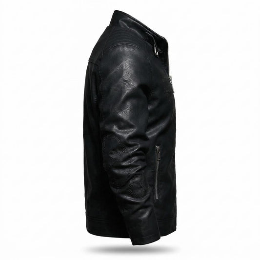 Mens Outlet House - Allom | Quilted Zip-Up Leather Jacket Men