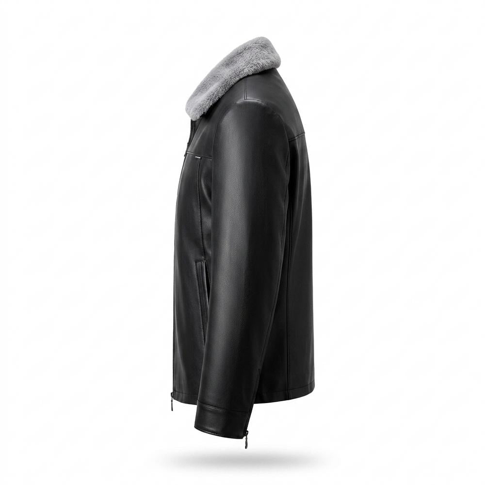Mens Outlet House - Alkar | Fur-Collared Zip-Up Jacket Men