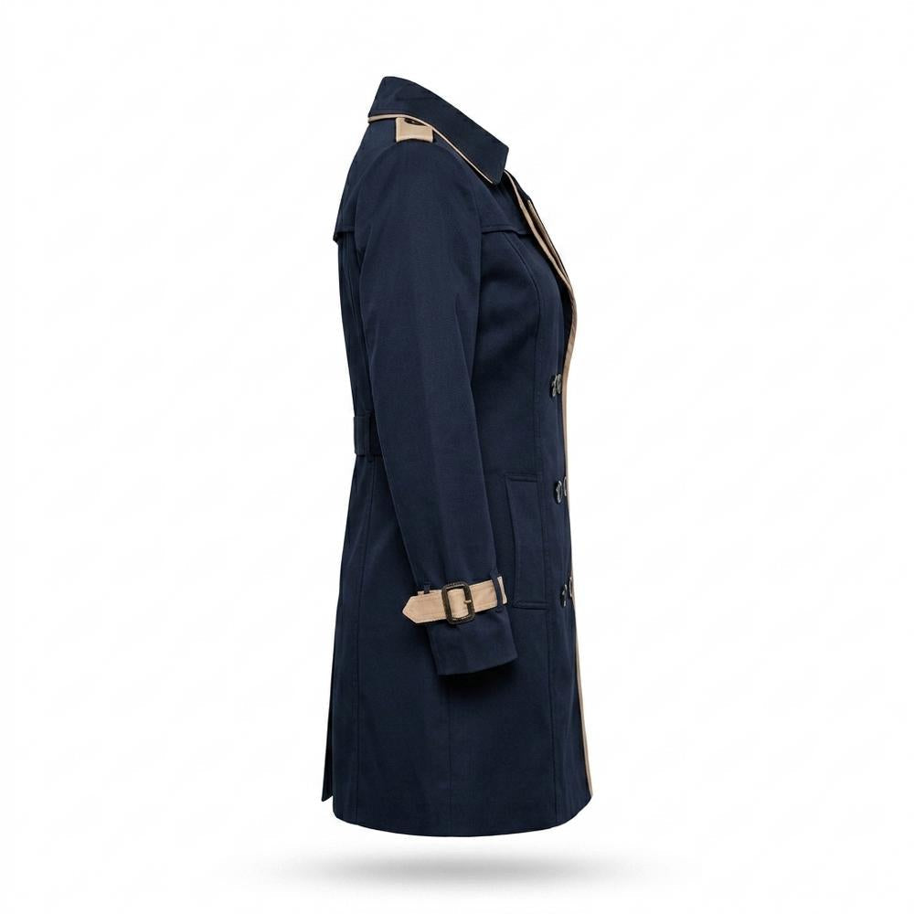 Mens Outlet House - Rezem | Double-Breasted Contrast-Trim Coat Women