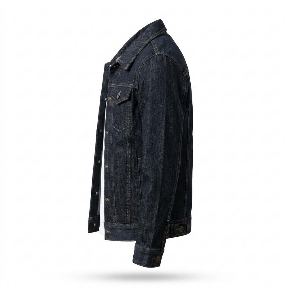 Mens Outlet House - Elnav | Button-Front Slim Fit Denim Jacket Unisex