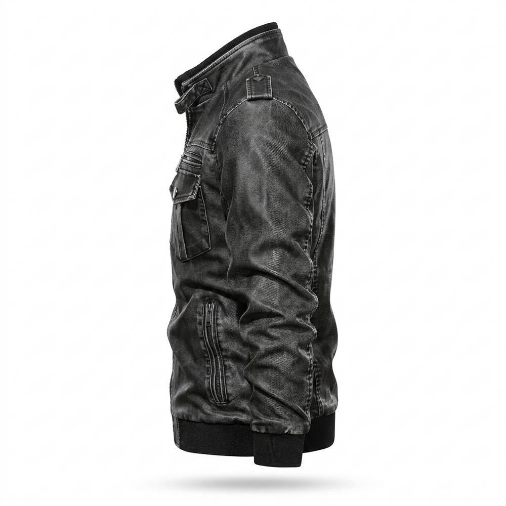 Mens Outlet House - Cosel | Lined Washed Leather Jacket Men