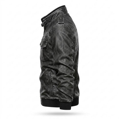 Mens Outlet House - Cosel | Lined Washed Leather Jacket Men