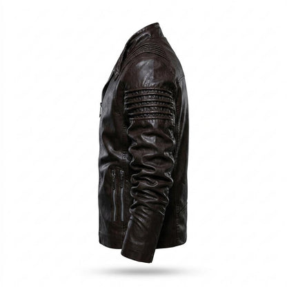 Mens Outlet House - Timer | Quilted Lined Leather Jacket Men