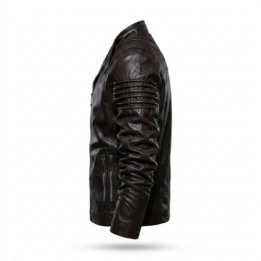 Mens Outlet House - Timer | Quilted Lined Leather Jacket Men