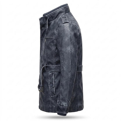 Mens Outlet House - Loron | Lined Washed Leather Jacket Men